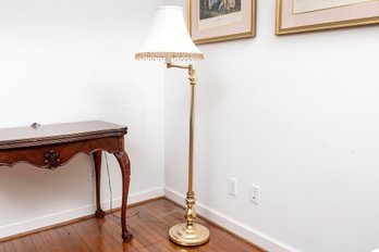 Brass Tone Metal Swing Arm Floor Lamp