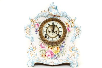 Antique Royal Bonn La Vogue Porcelain Mantel Clock