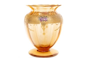 Bohemian Amber Glass Vase