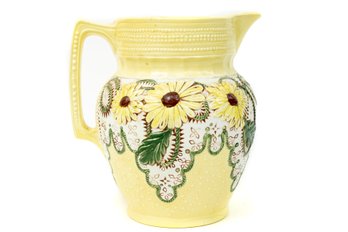 Vintage Studio Pottery Floral Pitcher