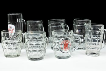 Vintage Heavy Glass German Beer Mugs