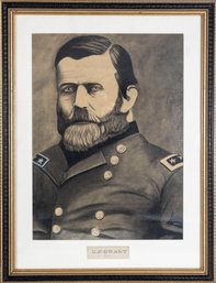 Ulysses S. Grant Civil War Illustration On Paper By W.S Fellows