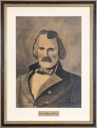 Albert Sidney Johnson Civil War Illustration On Paper By W.S Fellows