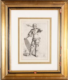 Salvator Rosa Framed Warrior Etching