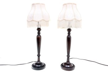 Wood Column Table Lamps