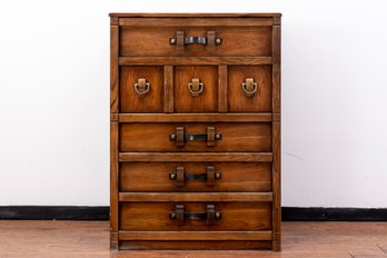 Tall Leather Handle Chest