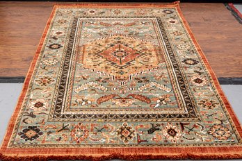 Machined Geometric Persian-Style Rug