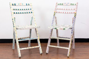 Pair Of Hand-Painted Folding Chairs