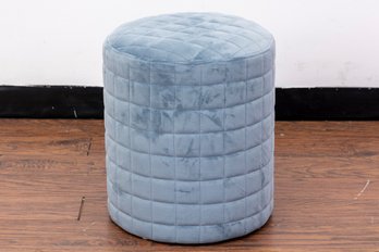 Small Blue Diamond Tufted Ottoman