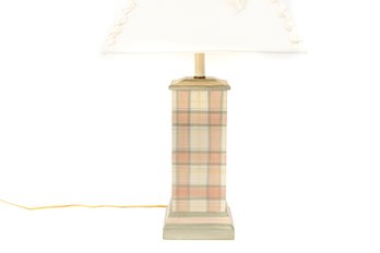 French Plaid Column Table Lamp By Mary Hughes