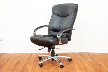 Office Star Executive Black Poly-Leather Swivel Chair