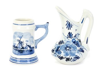 Delft Miniature Beer Stein & Pitcher