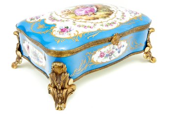 Sevres Style Porcelain Dresser Box