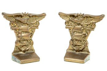 WW2 Naval Academy Cast Bronze Bookends