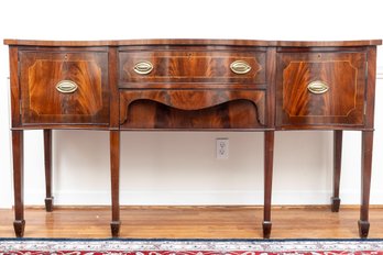 Antique Hepplewhite Serpentine Inlaid Mohogany Sideboard