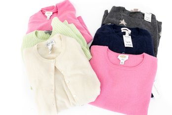 Six Designer Cashmere Sweaters L-1X