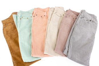 Six Pairs Of J. Crew Cordoroy Pants Size 29S