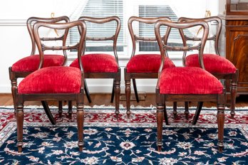 Set Of Six Antique Late Regency Rosewood Dining Chairs