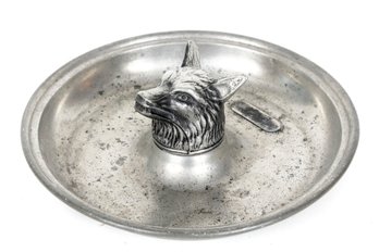 Vintage International Pewter Wolf Head Ashtray