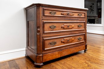 Antique White Marble Top Commode