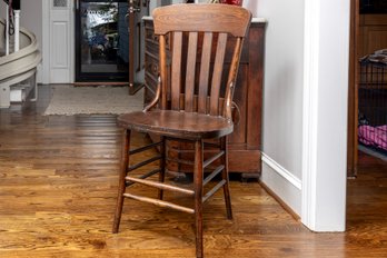 Early 20th Century Bentwood Oak Church Chair