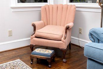 Vintage English Tufted Wingback Armchair