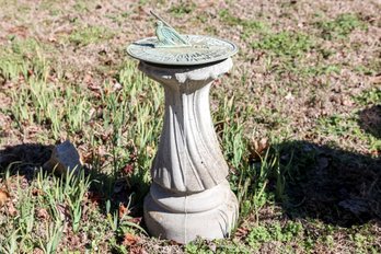 Cement Ourdoor Pedestal With Sun Dial