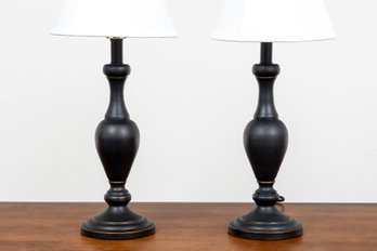 Black Metal Column Table Lamps