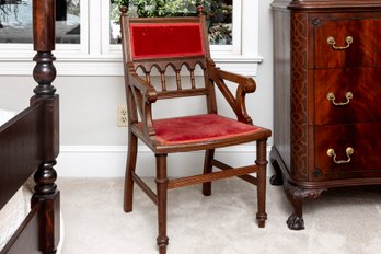 Vintage Eastlake Style Column-Back Armchair