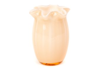 Hand-Blown Ruffle Glass Vase