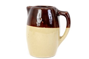 Dip-Glazed Stoneware Pitcher