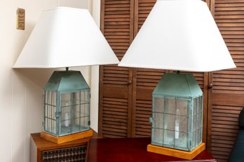 Pair Of Vintage Coastal Lantern Table Lamps