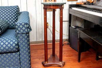 Regency Style Marble Pedestal Side Table