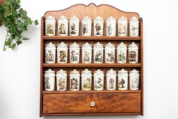 Danbury Mint Hummel Collection Spice Jars & Shelf