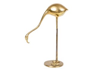 Mid-Century Brass Flamingo Sculpture