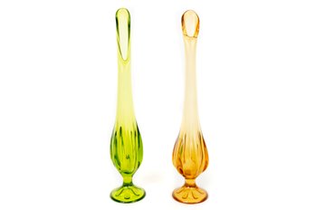 Vintage Viking Swung Glass Bud Vases