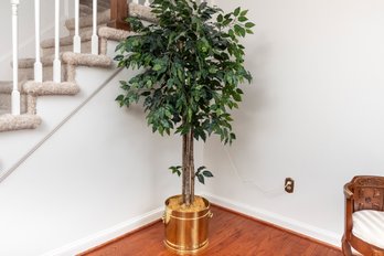 Potted Faux Ficus Plant