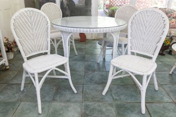 White Wicker Patio Set