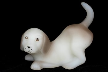 Vintage Fenton Satin Glass Puppy Figure