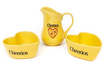 2003 Cheerio Ceramic Advertising Bowls & Pitcher