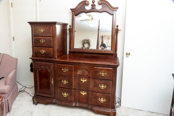 Chippendale-Style Vanity & Cabinet Door Dresser