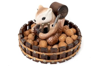 Ceramic Squirrel Nut Cracker Stand