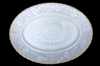 Anchor Hocking Milk Glass Rooster Platter