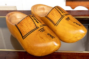 Authentic Vintage 1980s VZ Hand Carved Holland Wooden Clogs