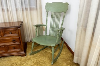 Antique Green Pressback Rocker