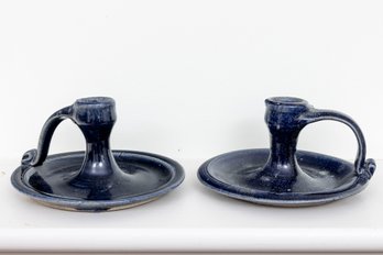 Stoneware Pottery Candlestick Holders