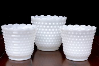 Anchor Hocking Fire King Milk Glass Jardinieres