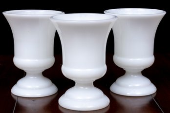 Vintage White Napco Milk Glass Cleveland Goblets