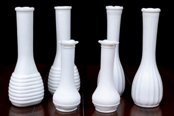 Assorted Milk Glass Bud Vases