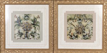 Pair Of Decorative Floral Sketch Prints